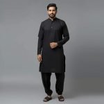Premium Quality Fashionable Cotton Black Panjabi for Men