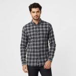 Black & White Check Oxford Long Sleeve Casual Shirt For Men