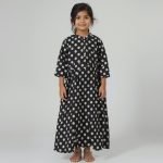 Stylish Black & White Polka Dot Dress for Girls
