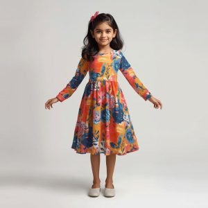 Attractive Design Baby Dress Long Sleeve Girls Party Dress